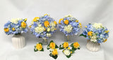 Round Bouquet - Yellow Blue White - Sarah M