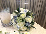 Round Bouquet - Blue & White - Pia M