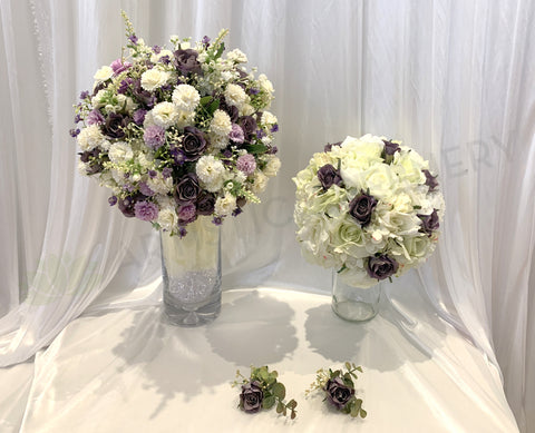 Round Bouquet - Lilac & White - Jasmin T | ARTISTIC GREENERY