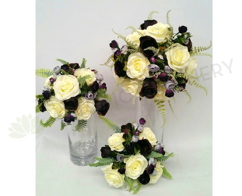 Round Bouquet - Purple & White - Kayla