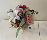 Tossing bouquet - Teardrop Bouquet - Burgundy Dusty Pink & Blue - Kelsi C | ARTISTIC GREENERY