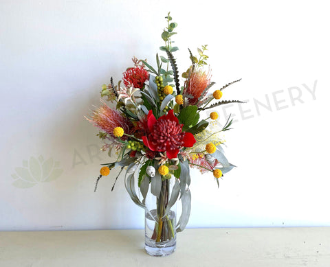 FA1057N - Artificial Native Flowers Arrangement (70cm Height) - Kirrawee High School Bespoke Flower Arrangement | ARTISTIC GREENERY