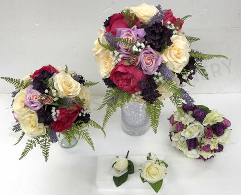 Round Bouquet - Purple, Pink & Cream - Kristy-Lee