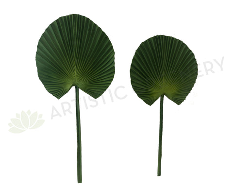 LEA0072 Licuala Grandis Ruffled Fan Palm (Single Leaf) Real Touch Quality 2 Sizes