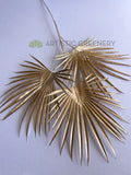 LEA0120 Decorative Gold Fan Palm Leaves 70cm | ARTISTIC GREENERY