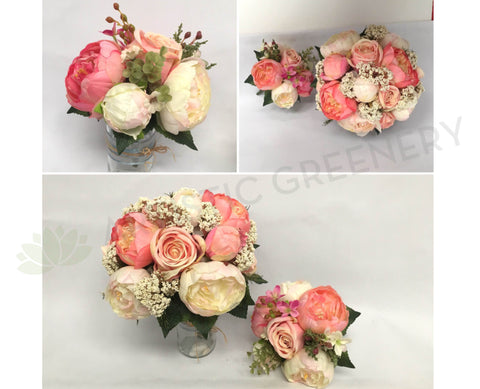 Round Bouquet - Pink & White - Lauren