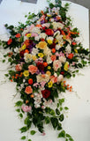 Colourful Memorial Flowers / Casket Spray / Graveside Flowers 200cm - SYM0022