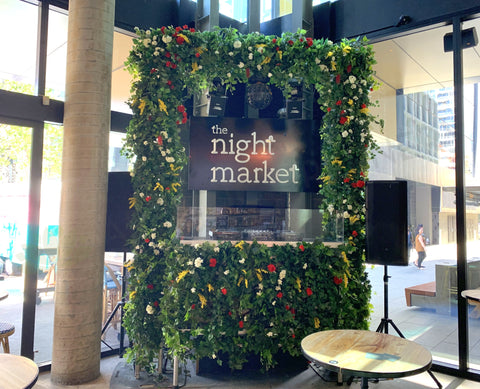 Market Grounds (Perth City) - Artificial Plants and Flowers for Box Truss DJ Table | ARTISTIC GREENERY - Restaurant Fitout Perth WA