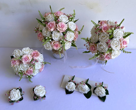 Round Bouquet - Pink & White - Mikaela A