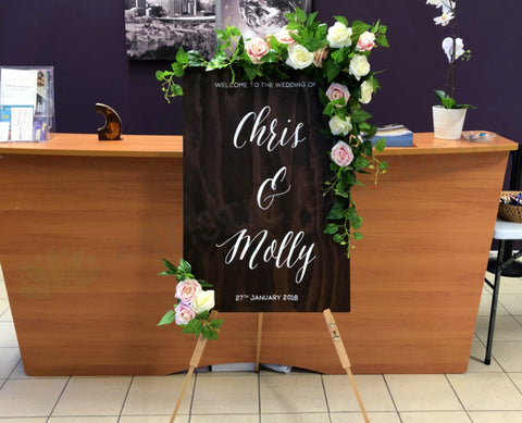 Wedding Welcome Easel (Floral Decorations) - Molly