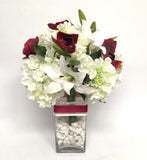 Teardrop Bouquet - Burgundy & White - Moreena