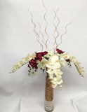 Teardrop Bouquet - Burgundy & White - Moreena