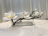 FA1093 - Artistic Modern White Magnolia Floral Arrangement 20cm Tall | ARTISTIC GREENERY
