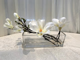 FA1093 - Artistic Modern White Magnolia Floral Arrangement 20cm Tall | ARTISTIC GREENERY