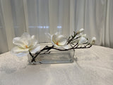 FA1093 - Artistic Modern White Magnolia Floral Arrangement 20cm Tall | ARTISTIC GREENERY