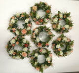 Peach Colour Theme Floral Wreath 30cm / 40cm / 50cm
