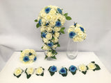 Teardrop Bouquet - Lake Blue & White - Nicole M
