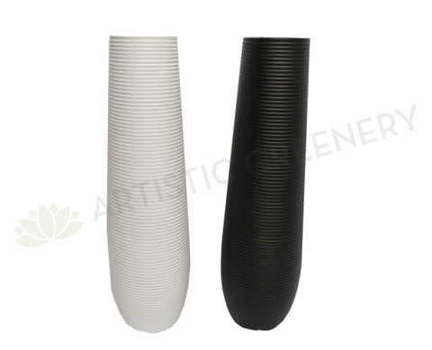 Ceramic Tall Vase - Black / White