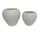 Ceramic Round Vase - Black / White