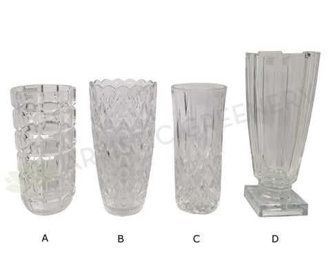 Pressed / Pattern Glass Vase (Premium) 4 Styles