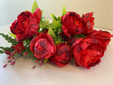 SP0013 Red Silk Peony Ranunculus Bunch 55cm Red | ARTISTIC GREENERY