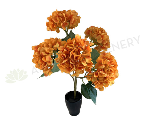 SP0033ORA Synthetic Hydrangea Bunch 47cm Orange | ARTISTIC GREENERY