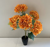 SP0033ORA Synthetic Hydrangea Bunch 47cm Orange | ARTISTIC GREENERY