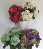 SP0073 Hydrangea Bunch 40cm Cream / Purple / Green / Red / Pink