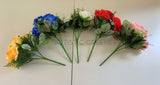 SP0104 Silk Rose Bunch 5 Flowers 25cm 5 Colours Red White Blue Yellow Pink | ARTISTIC GREENERY