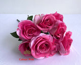 Pink - SP0110 Silk Rose Bunch 46cm Pink / Blue / Yellow / White | ARTISTIC GREENERY 