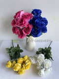 SP0110 Silk Rose Bunch 46cm Pink / Blue / Yellow / White | ARTISTIC GREENERY 