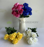 SP0110 Silk Rose Bunch 46cm Pink / Blue / Yellow / White | ARTISTIC GREENERY 