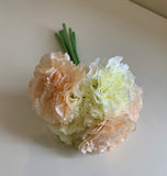 Apricot & White - SP0164 Silk Carnation Bunch 22cm (Available in 7 Styles) | ARTISTIC GREENERY AUSTRALIA 