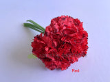 SP0164 Silk Red Carnation Bunch 22cm (Available in 9 Styles) | ARTISTIC GREENERY 
