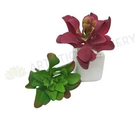 SP0179  Fake Small Succulent Real Touch 24cm Green / Red Perth | ARTISTIC GREENERY