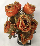 SP0197 Rose Bunch with Glitter Trim 57cm 3 Colours