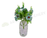 SP0239 Small Turquoise Flower Bunch 28cm