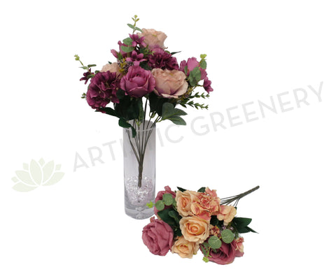 SP0242 Rose & Hydrangea Bunch with Greenery (2 styles) 52cm