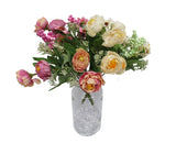 SP0243 Small Ranunculus & Cosmos 27cm Blush Pink / Cream / Purple