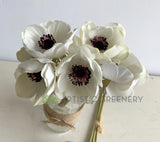 SP0262 Artificial Anemone Bunch 32cm White | ARTISTIC GREENERY Silk Flower Wholesale Perth Australia