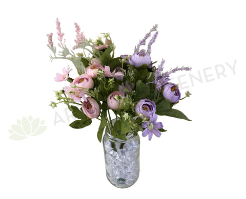 SP0282 Small Ranunculus & Cosmos 29cm (Pastel Colours) Lilac / Pink
