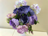 SP0286 Mixed Peony & Hydrangea Bouquet 47cm Purple