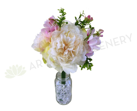 SP0288 Champagne Peony & Light Pink Cosmos Bouquet 34cm