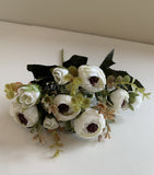 White - SP0289N Artificial Small Ranunculus / Buttercup Bunch 30cm 4 Styles | ARTISTIC GREENERY