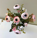 SP0289 Small Pink Ranunculus Bunch with Black Centre 30cm