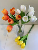 SP0302 PU Tulip Bouquet 49cm Orange / White / Yellow / Pink