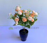 SP0307 Silk Small Corn Flower / Carnation Bunch 28cm Lilac / White / Salmon | ARTISTIC GREENERY
