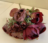 SP0315 Ranunculus / Rose Bunch 52cm Burgundy