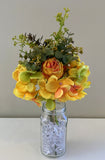 Yellow - SP0330 Silk Hydrangea & Rose Bouquet 30cm 2 Colours Yellow White | ARTISTIC GREENERY
