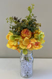 Yellow - SP0330 Silk Hydrangea & Rose Bouquet 30cm 2 Colours Yellow White | ARTISTIC GREENERY